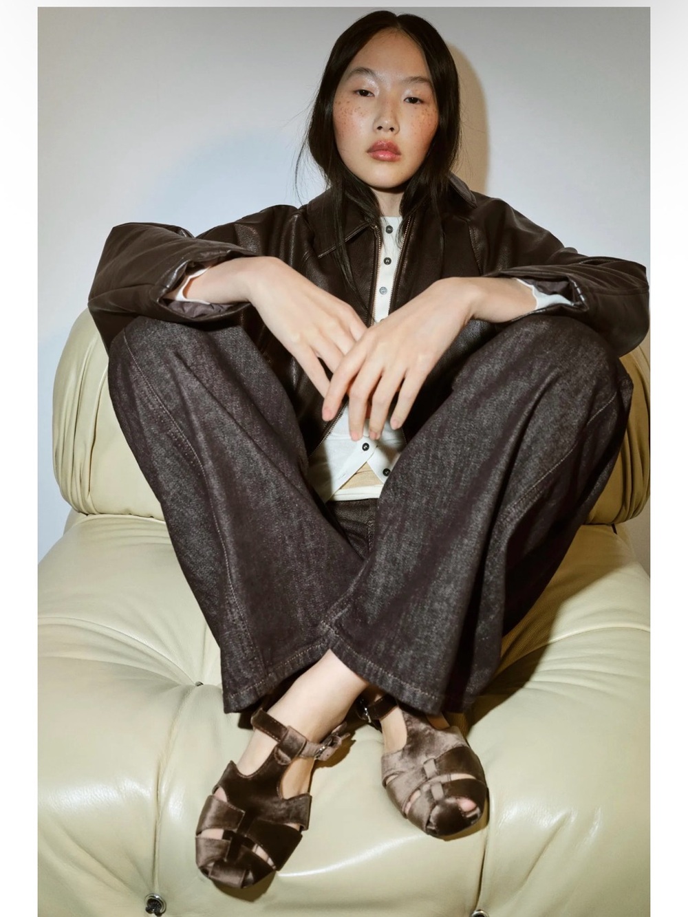 Zara Velvet Effect Fisherman Sandals